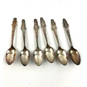 VTG Set of 6 Spoons Yvonne Cecile Marie Annette 1930's Carlton SilverPlate